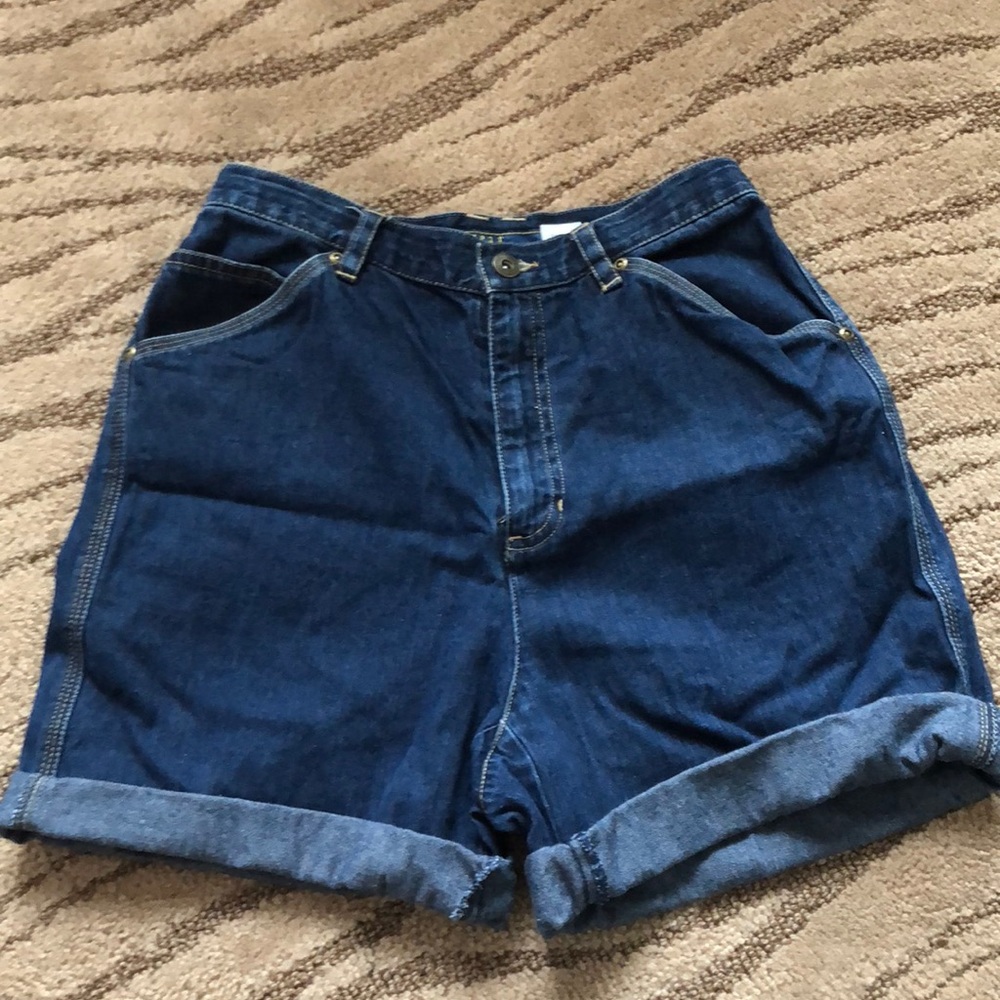 Dark blue denim shorts